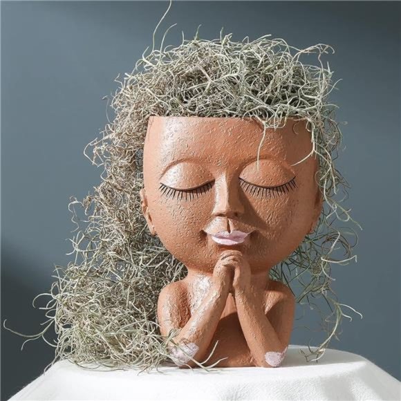 Face Planters Pots Succulent Planters Flower Pot Cute Head Planter Pot -Planters - Picture 2 of 7